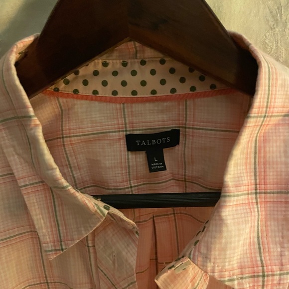 Talbots Pink Plaid Women's Button-Down Shirt - Picture 6 of 8